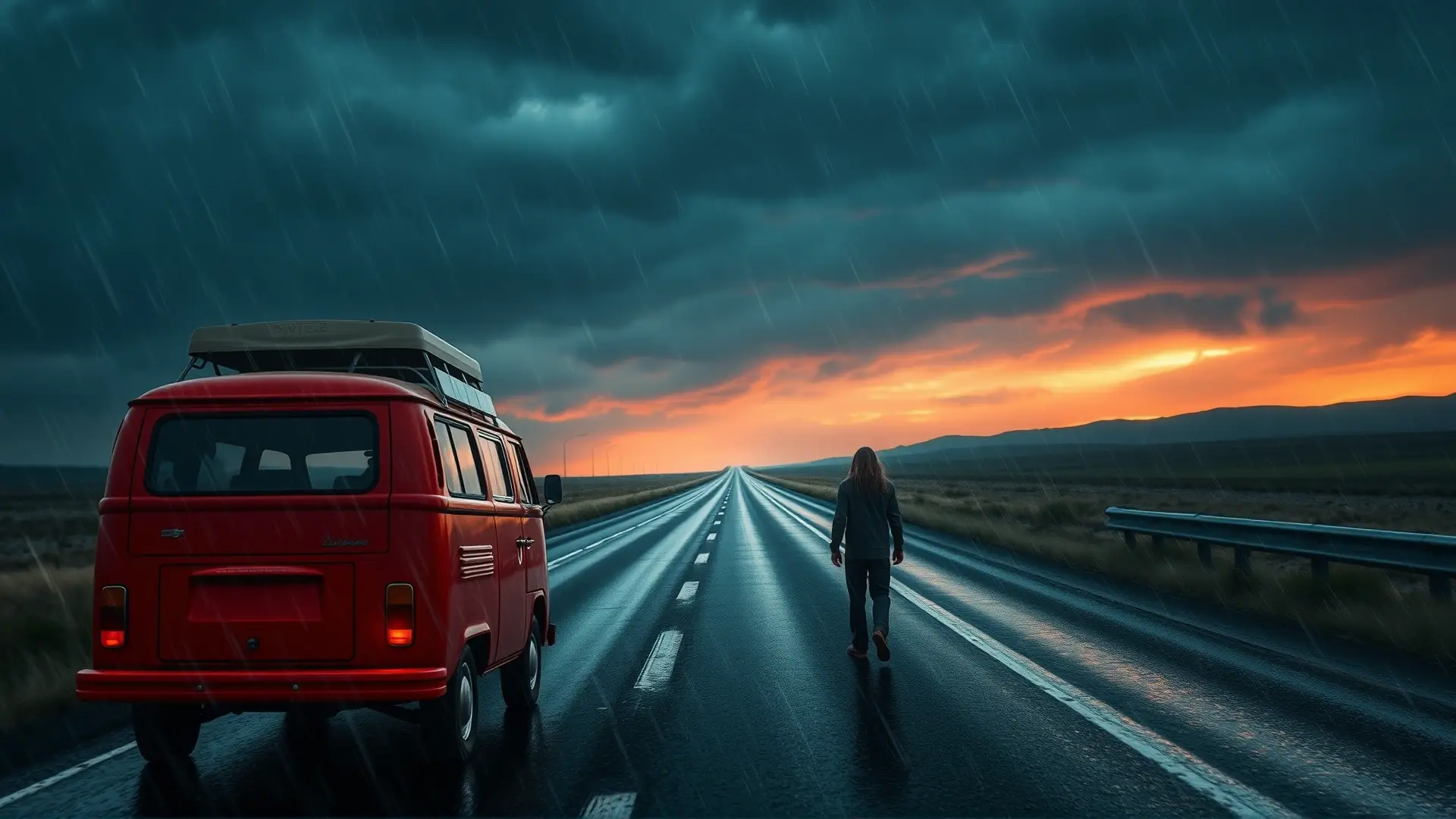 Un fantasma solitario espera en la carretera