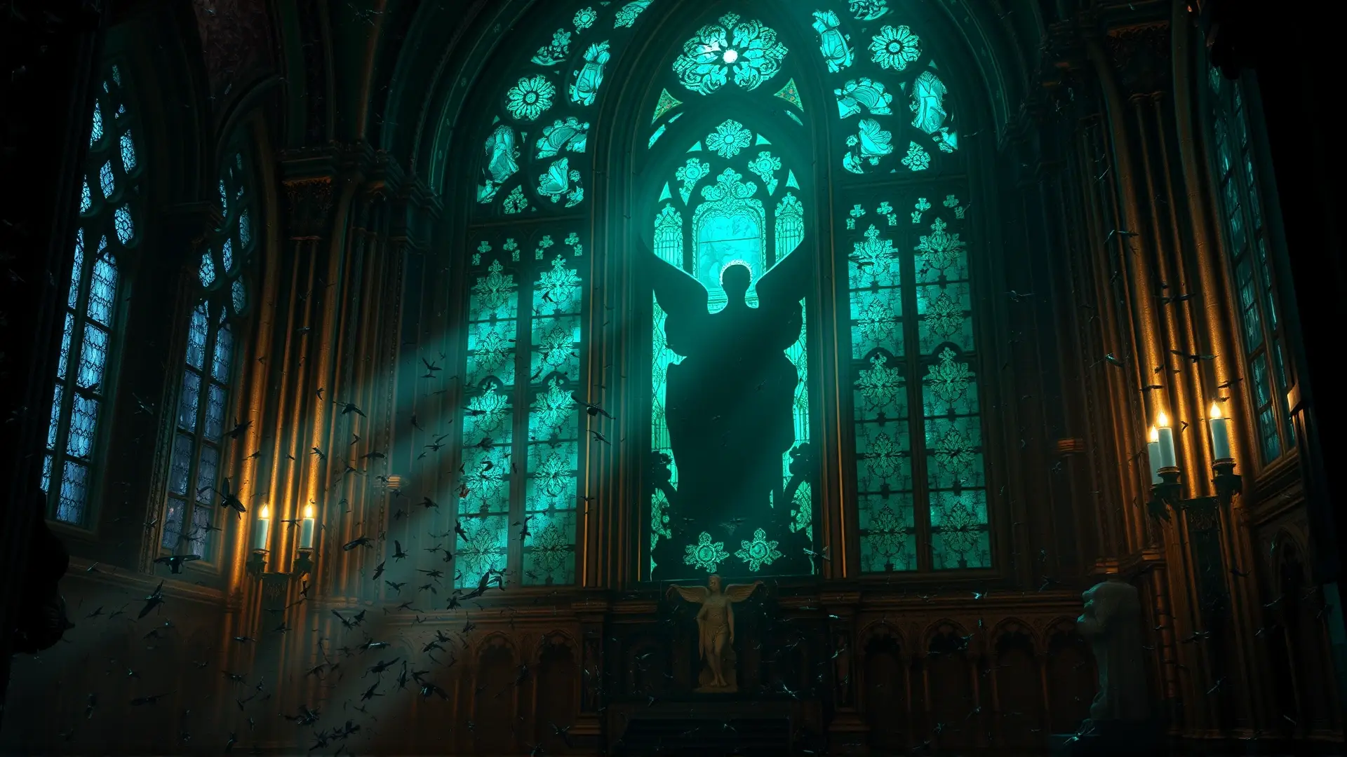 Belcebú emerge de moscas en ruinas góticas