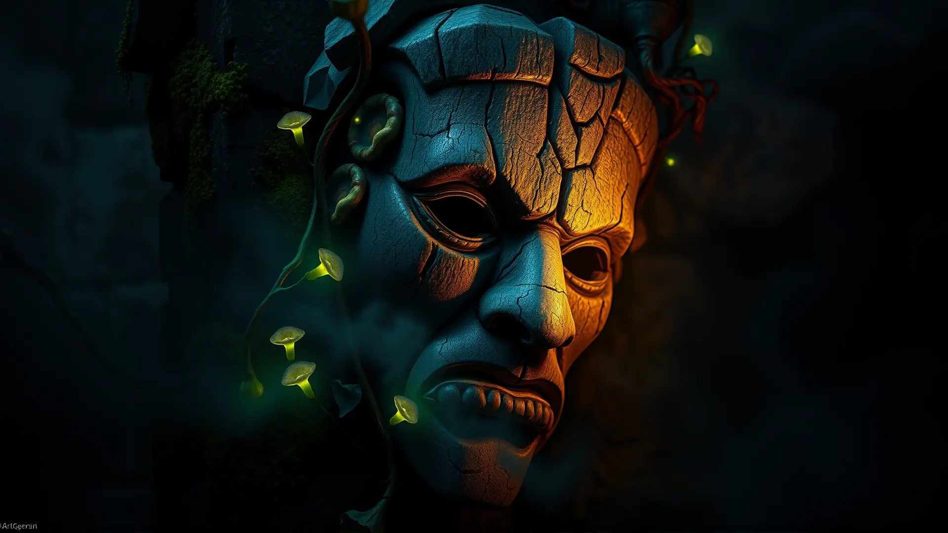 Máscara mesoamericana antigua emerge en la selva