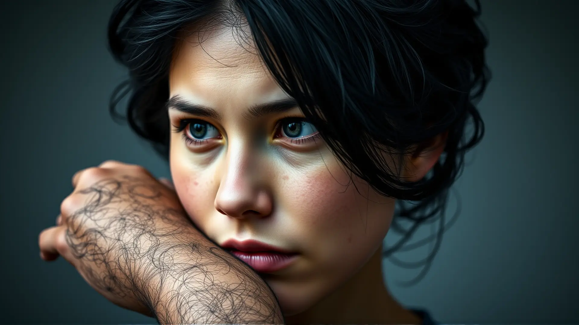 Retrato realista y empático de una joven