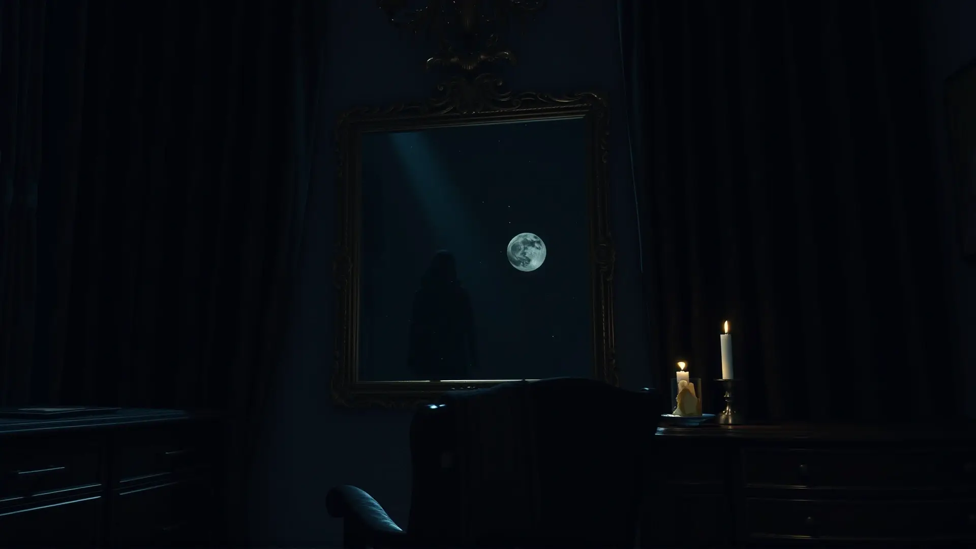 Un espejo gótico revela una amenaza oscura