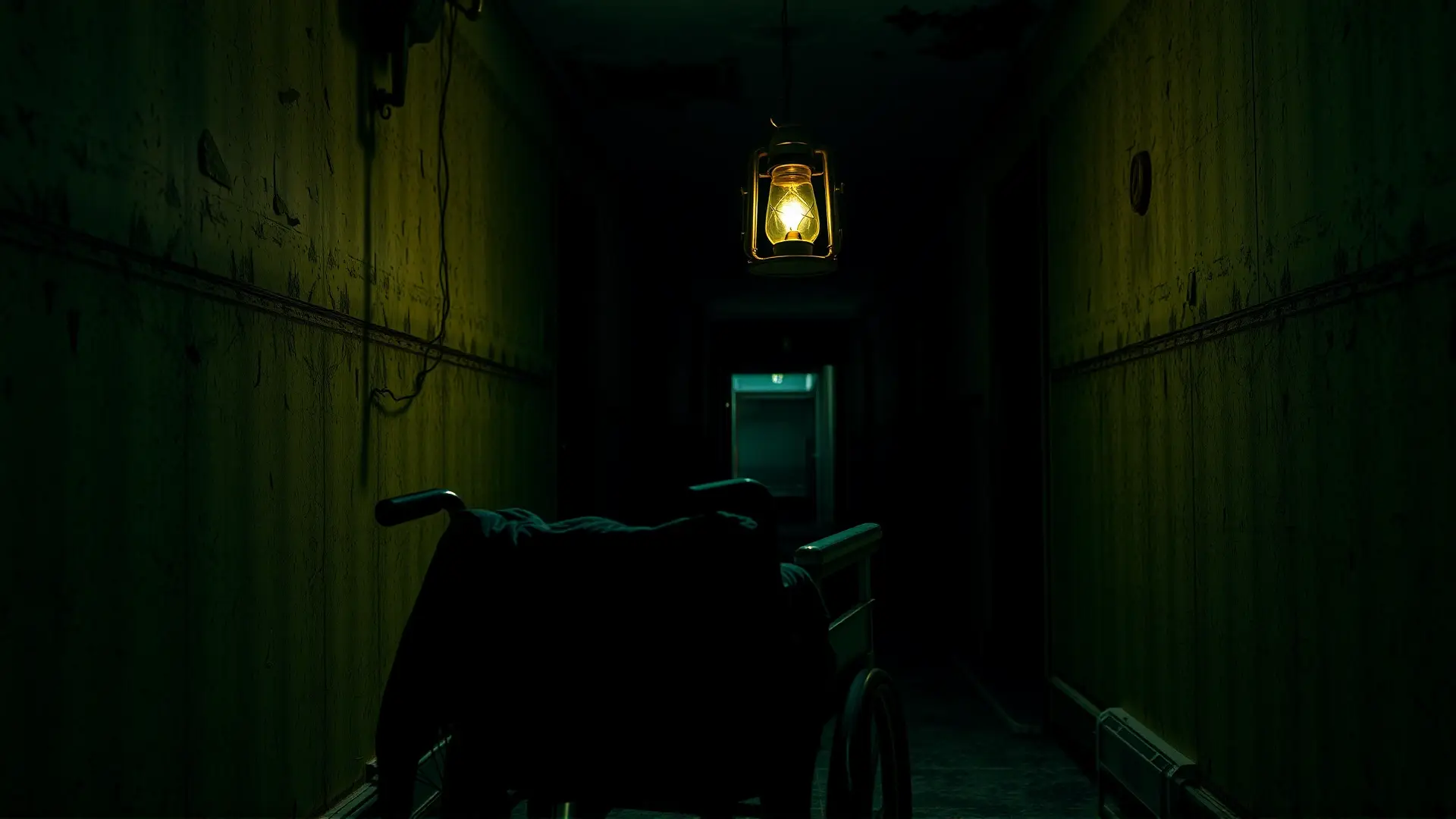 Corredor abandonado: soledad, horror y decadencia