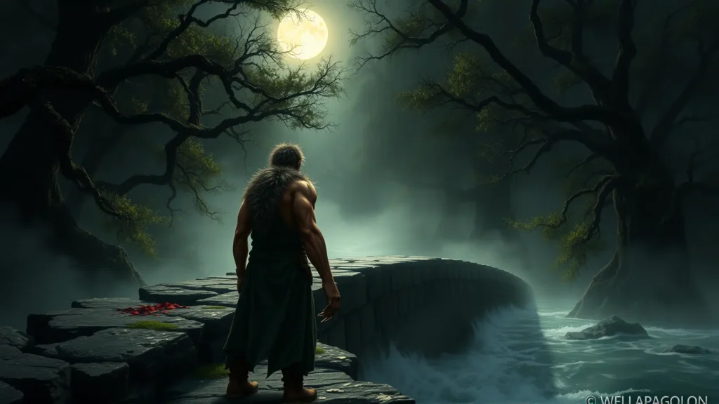 Hombre lobo se transforma en puente antiguo