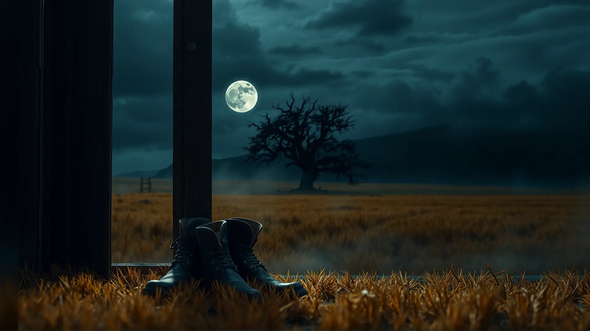 Puerta antigua revela pampa sombría y amenazante