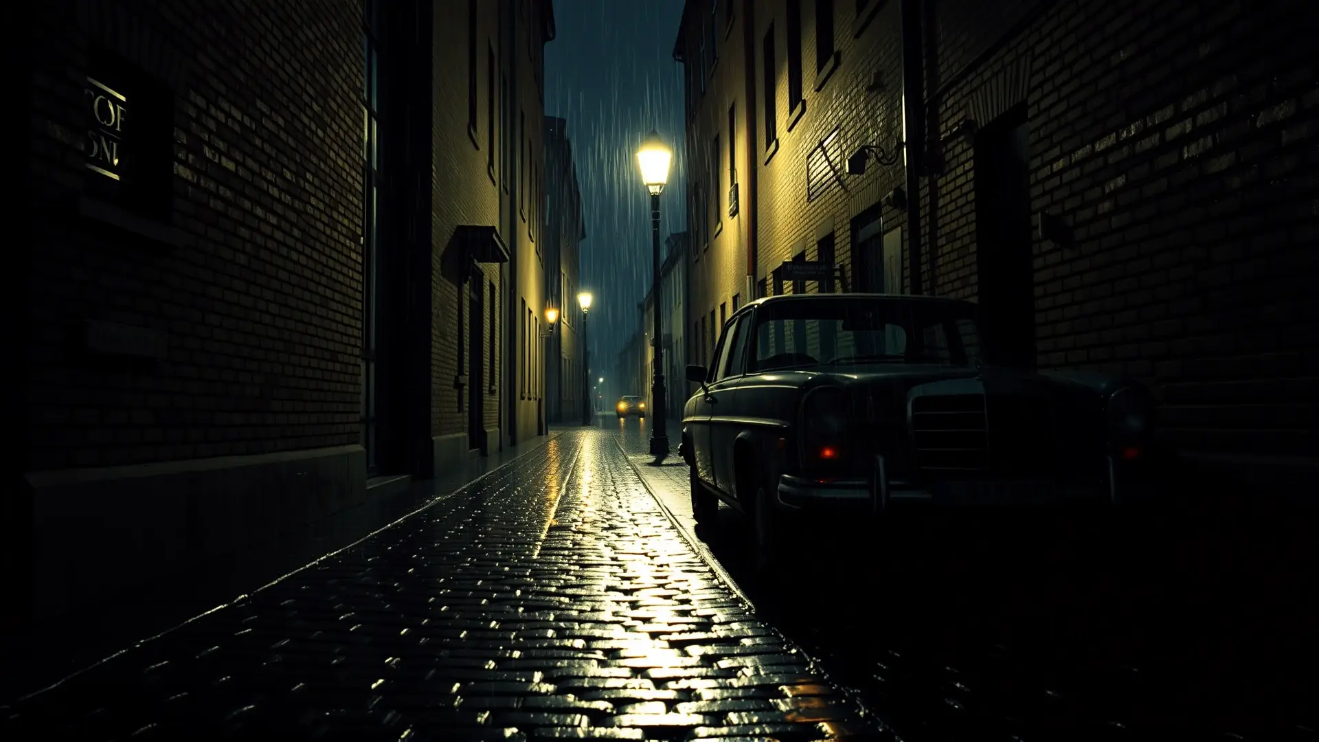 Düsseldorf nocturna, tensión y lluvia en los setenta