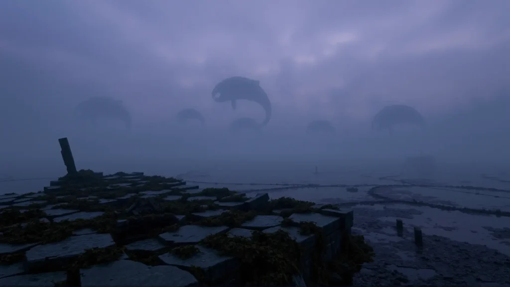 Pueblo costero en ruinas