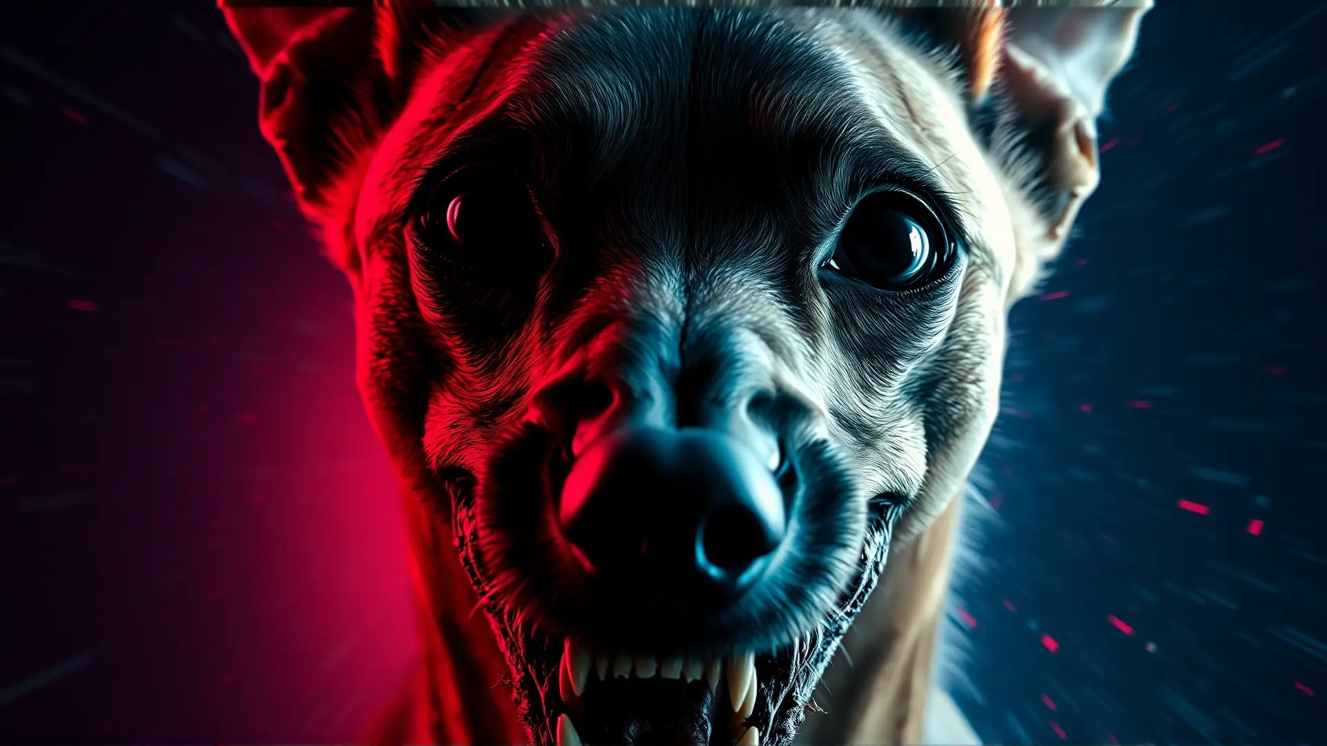 Un rostro canino distorsionado emerge del ruido digital