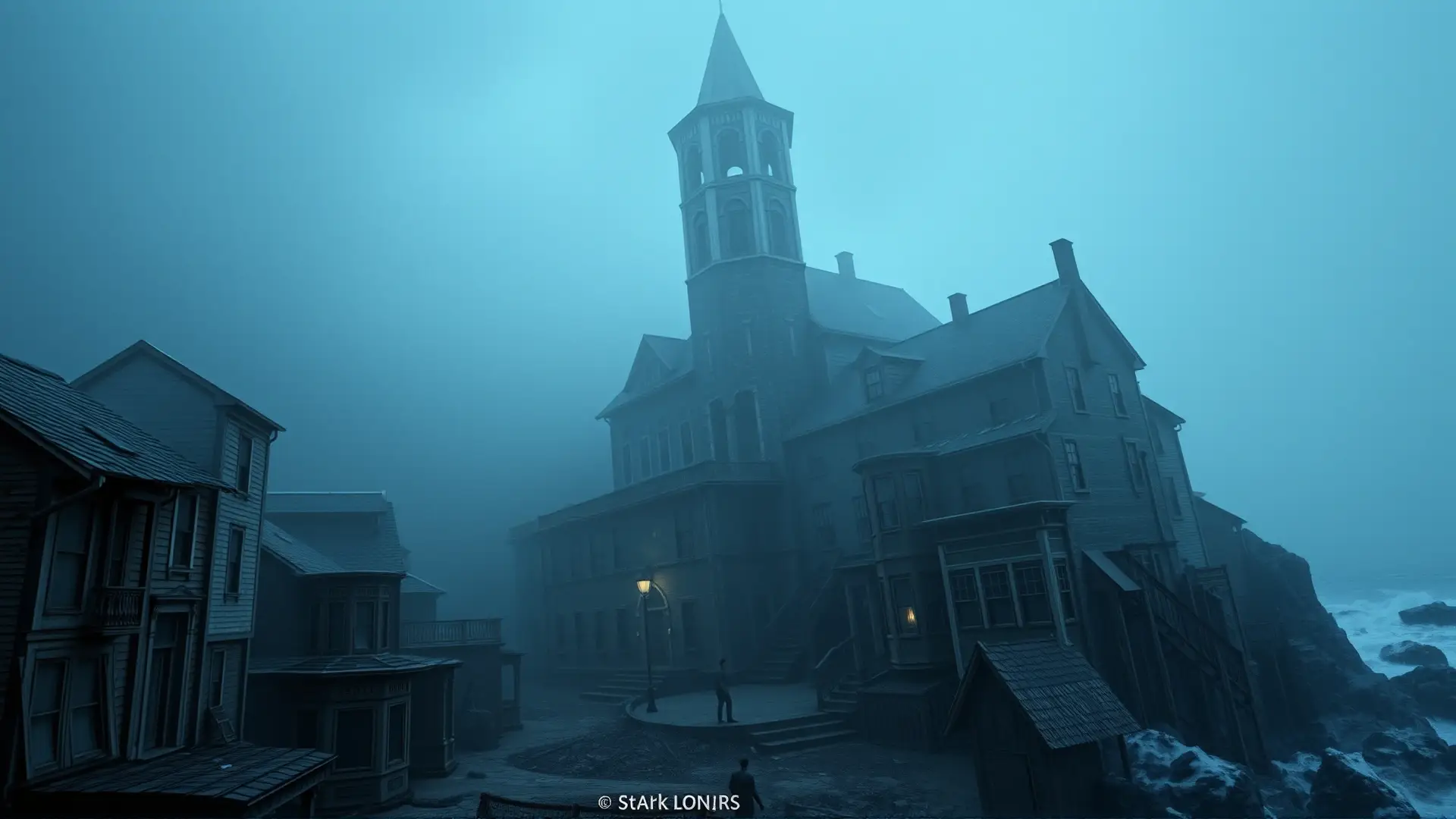 Pueblo costero decadente, horror lovecraftiano inminente