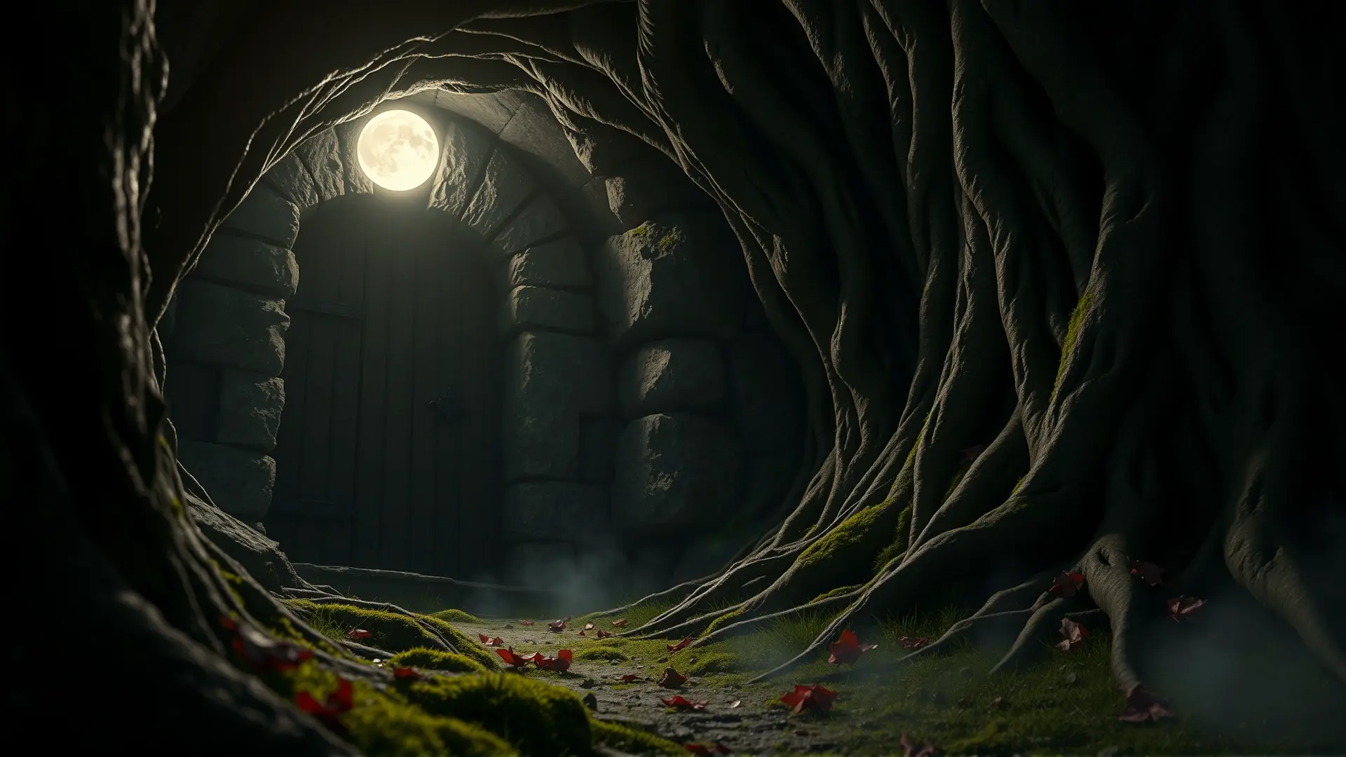 Una cripta antigua, oscura y misteriosa